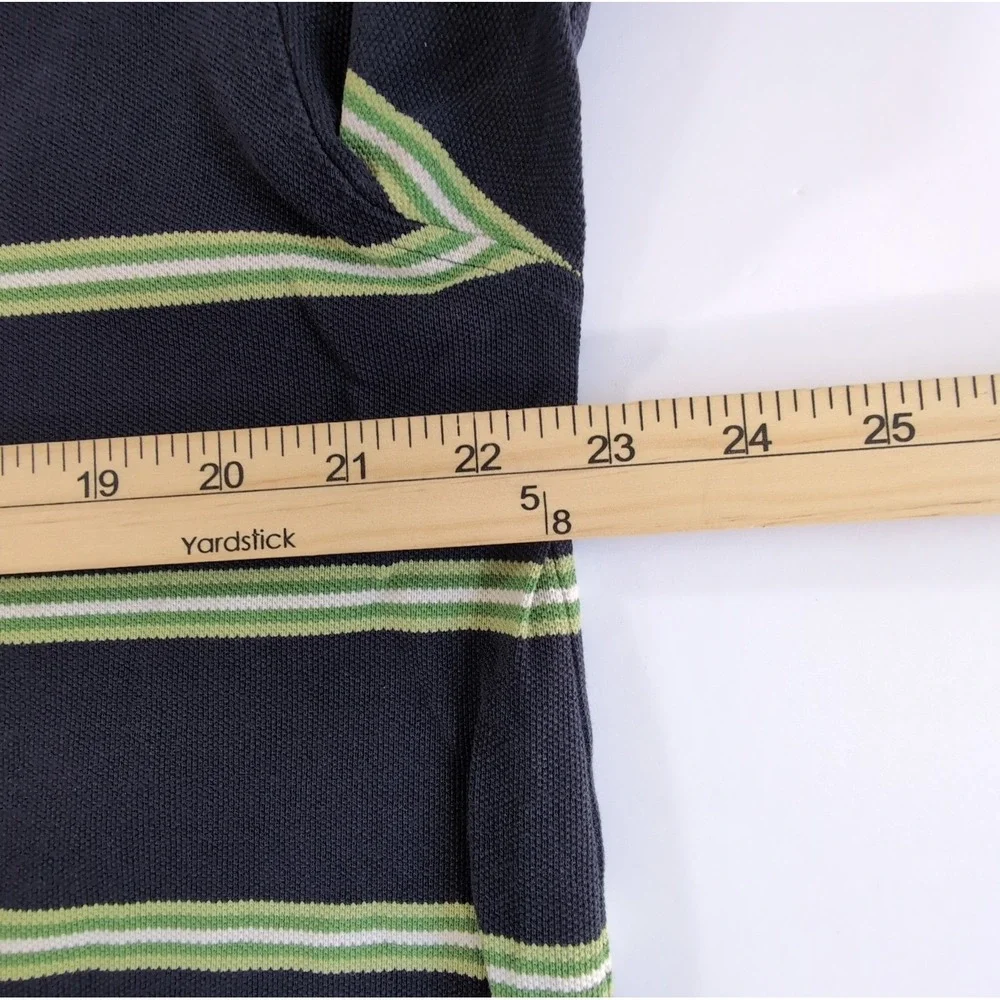 VTG Brooks Brothers 1818 Mens Performance Polo Shirt Mens XL Navy Blue Striped